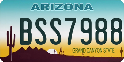 AZ license plate BSS7988