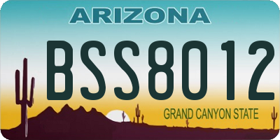 AZ license plate BSS8012