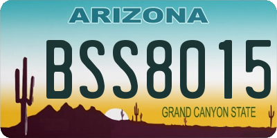 AZ license plate BSS8015