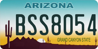 AZ license plate BSS8054