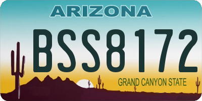 AZ license plate BSS8172