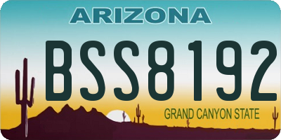 AZ license plate BSS8192