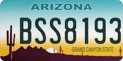 AZ license plate BSS8193