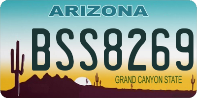 AZ license plate BSS8269
