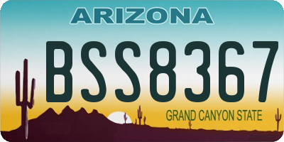 AZ license plate BSS8367