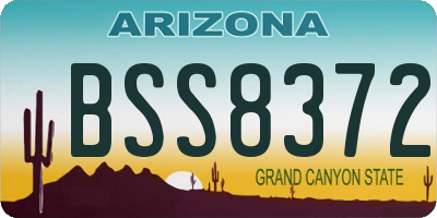 AZ license plate BSS8372