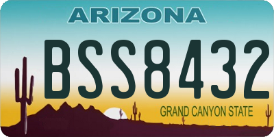 AZ license plate BSS8432