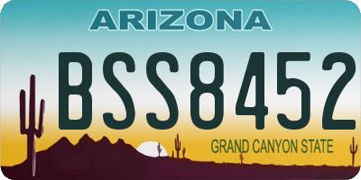 AZ license plate BSS8452