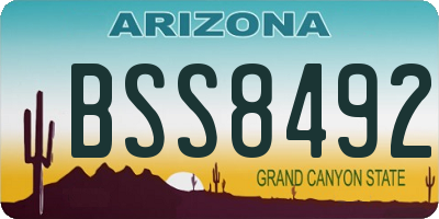 AZ license plate BSS8492