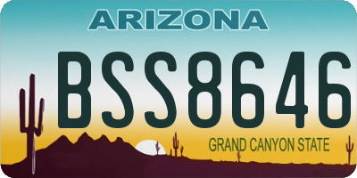 AZ license plate BSS8646