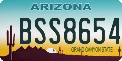 AZ license plate BSS8654