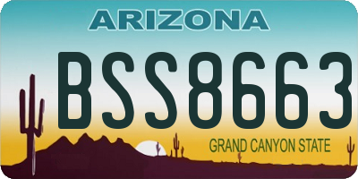 AZ license plate BSS8663