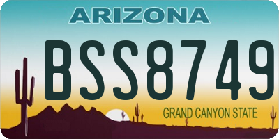 AZ license plate BSS8749