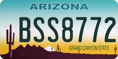 AZ license plate BSS8772