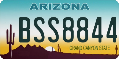 AZ license plate BSS8844