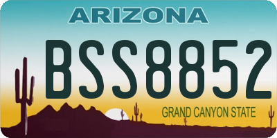 AZ license plate BSS8852