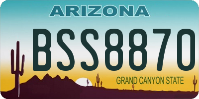 AZ license plate BSS8870
