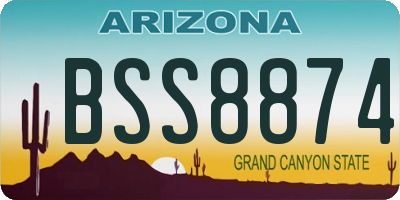 AZ license plate BSS8874