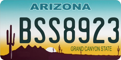 AZ license plate BSS8923
