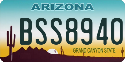 AZ license plate BSS8940
