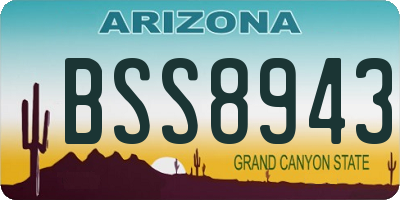 AZ license plate BSS8943