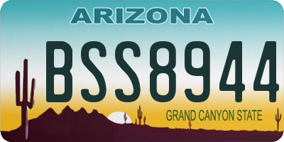 AZ license plate BSS8944