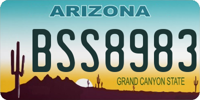 AZ license plate BSS8983
