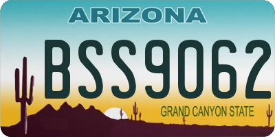 AZ license plate BSS9062