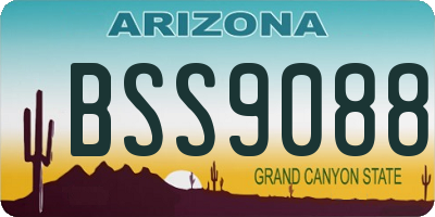 AZ license plate BSS9088