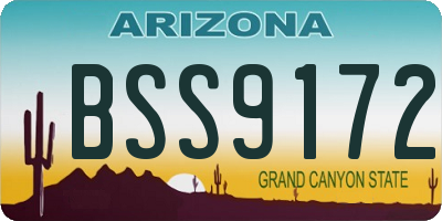 AZ license plate BSS9172