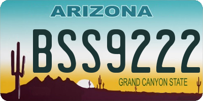 AZ license plate BSS9222