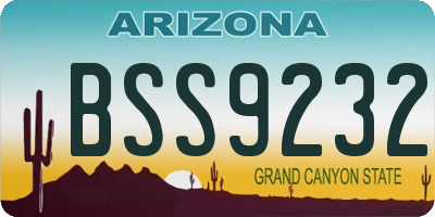 AZ license plate BSS9232
