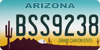 AZ license plate BSS9238