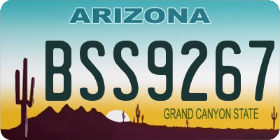 AZ license plate BSS9267