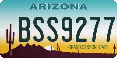 AZ license plate BSS9277