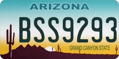AZ license plate BSS9293