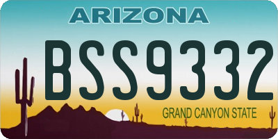 AZ license plate BSS9332