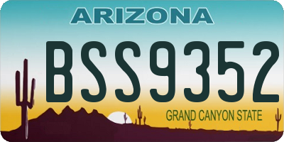 AZ license plate BSS9352