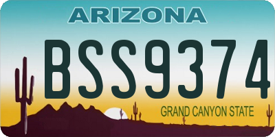 AZ license plate BSS9374