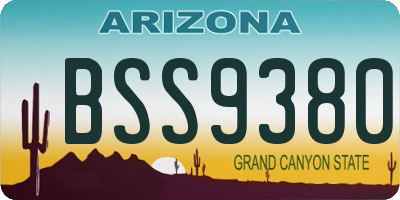 AZ license plate BSS9380