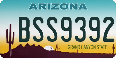 AZ license plate BSS9392