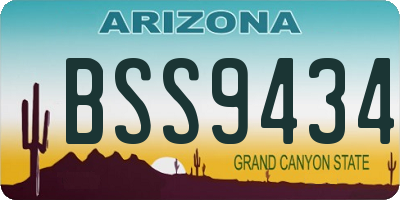AZ license plate BSS9434