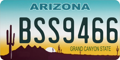 AZ license plate BSS9466