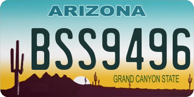 AZ license plate BSS9496