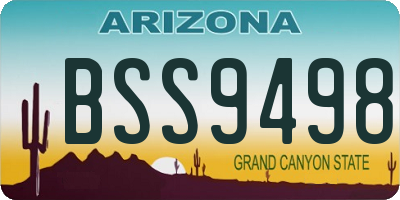 AZ license plate BSS9498