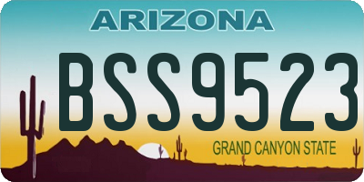 AZ license plate BSS9523