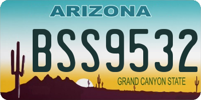 AZ license plate BSS9532