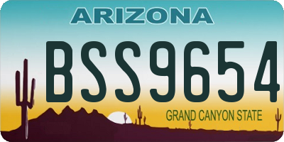 AZ license plate BSS9654