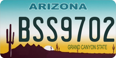 AZ license plate BSS9702