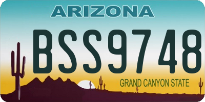 AZ license plate BSS9748